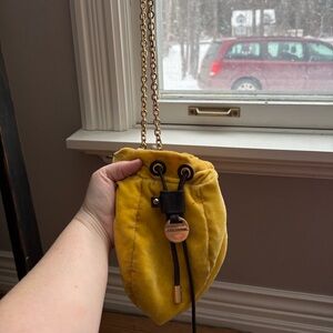 Juicy Couture Velvet Drawstring Mini Bag w/ Gold Chain & Charms